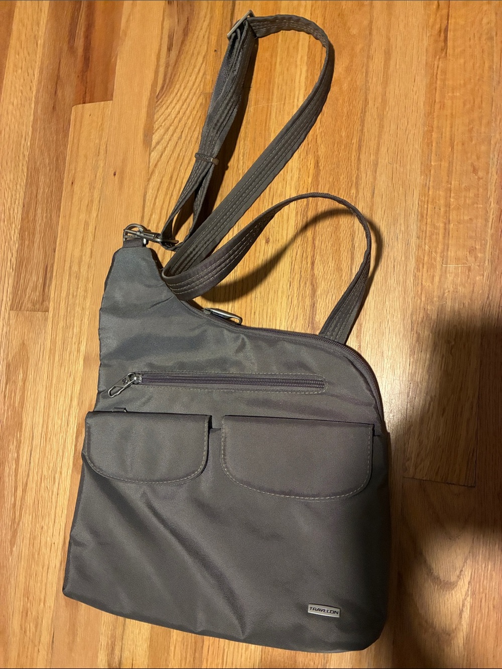 Travelon Charcoal Gray Slim Crossbody Travel Bag